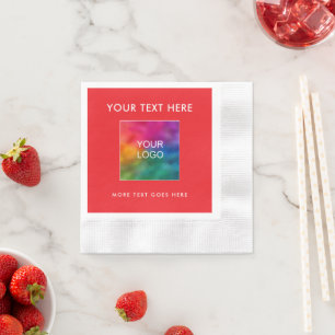 Promotie Logo Kerstmis Rood Munt Cocktail Servet