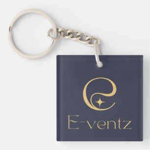 Promotie Logo L Navy Blue & Gold Sleutelhanger