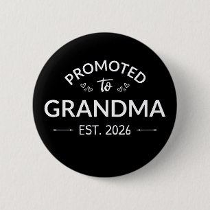 Promotie naar Oma Est. 2026 II Ronde Button 5,7 Cm