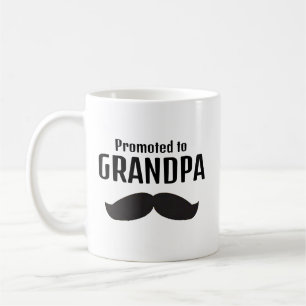 Promotie naar Opa Funny Mustache Nieuwe Opa Koffiemok