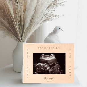 Promotie naar Papa Wooden Gegraveerde Lijstjes
