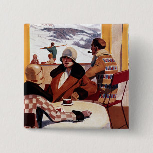 Promotie-Poster voor Downhill Club Vierkante Button 5,1 Cm