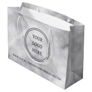 Promotie uw Logo hier zwarte en witte marmer Groot Cadeauzakje