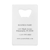 Promotie voor Business Company Logo Kredietkaart Flessenopener (Achterkant)