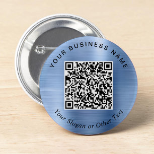 Promotie Zakelijke QR Code Blauwe Speld Ronde Button 5,7 Cm