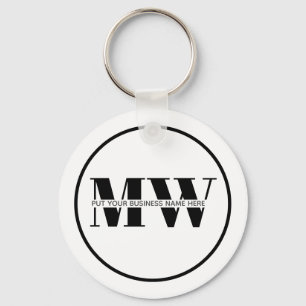 Promotie zwart-witmonogram Logo Sleutelhanger