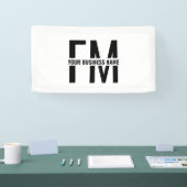 Promotie zwart-witmonogram Logo voor bedrijven Spandoek (Beurs)