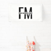 Promotie zwart-witmonogram Logo voor bedrijven Spandoek (Insitu)