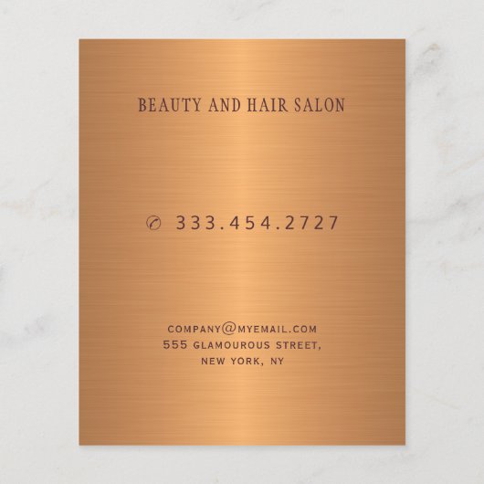 Promotiefolder schoonheidssalon servicemenu flyer (Achterkant)