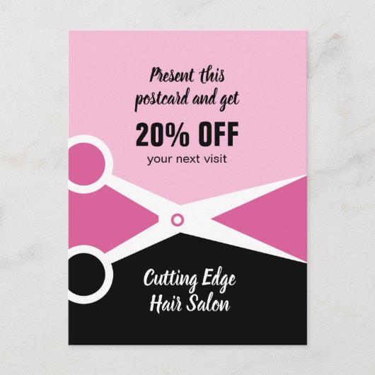 Promotiehair Salon Briefkaart (Voorkant)