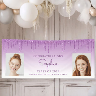 Promotion 2026 Paillettes Violettes Bannière de Di