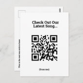 Promotion de la chanson - QR Code Design Carte pos (Devant / Derrière)