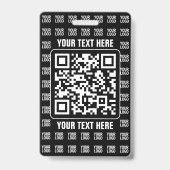 Promotional QR code (editable) plus Logo Pattern Badge (Front)