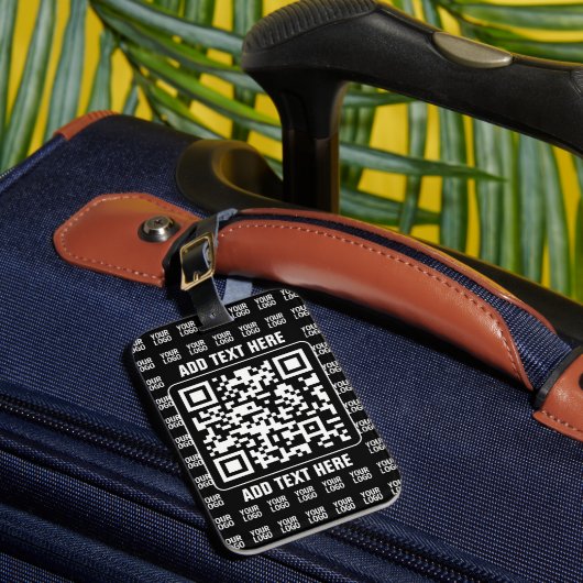 Promotional QR code (editable) plus Logo Pattern Bagagelabel (Voorkant Insitu 1)