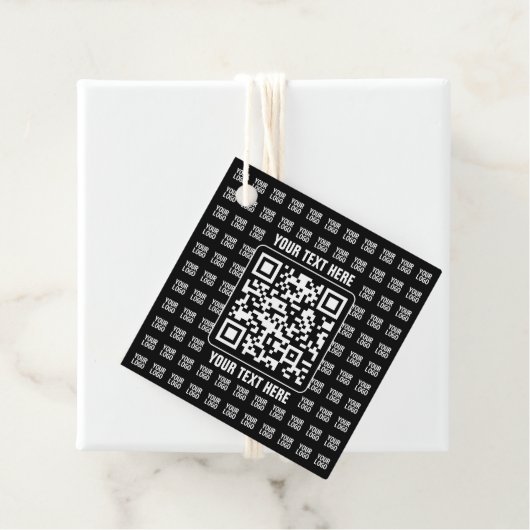 Promotional QR code (editable) plus Logo Pattern Bedankjes Labels (In situ)