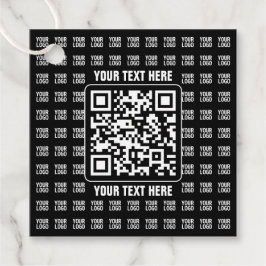 Promotional QR code (editable) plus Logo Pattern Bedankjes Labels