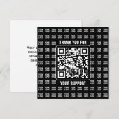 Promotional QR code (editable) plus Logo Pattern Bedankkaart (Voorkant / Achterkant)