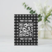 Promotional QR code (editable) plus Logo Pattern Briefkaart (Staand voorkant)