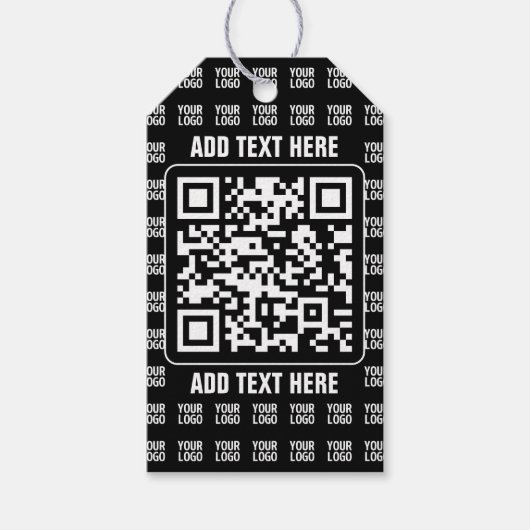 Promotional QR code (editable) plus Logo Pattern Cadeaulabel (Voorkant)