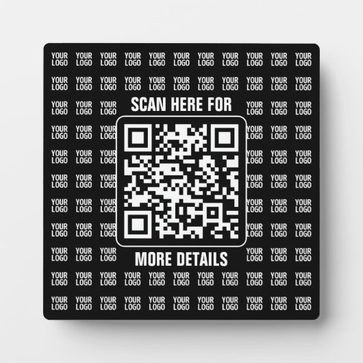 Promotional QR code (editable) plus Logo Pattern Fotoplaat (Voorkant)