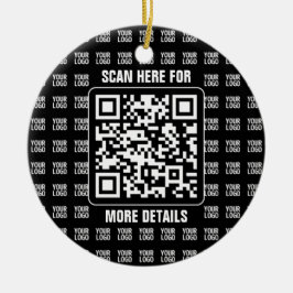 Promotional QR code (editable) plus Logo Pattern Keramisch Ornament