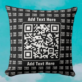 Promotional QR code (editable) plus Logo Pattern Kussen