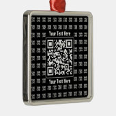 Promotional QR code (editable) plus Logo Pattern Metalen Ornament (Rechts)
