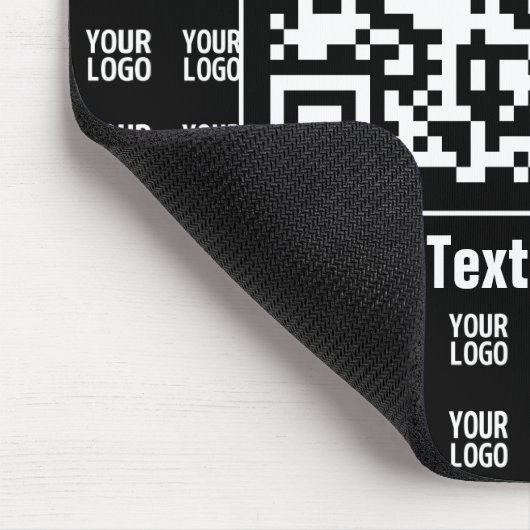 Promotional QR code (editable) plus Logo Pattern Muismat (Hoek)