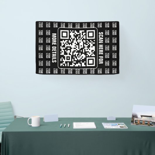 Promotional QR code (editable) plus Logo Pattern Spandoek (Beurs)