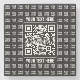 Promotional QR code (editable) plus Logo Pattern Stenen Onderzetter