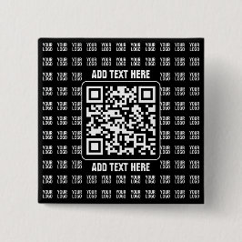 Promotional QR code (editable) plus Logo Pattern Vierkante Button 5,1 Cm