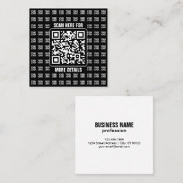 Promotional QR code (editable) plus Logo Pattern Vierkante Visitekaartje