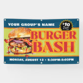 Promotionele aangepaste Burger Bash Fondsenwerving Spandoek (Horizontaal)