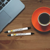 Promotionele Bedrijf Logo en Tekst Sjabloon Zwarte Inkt Pen