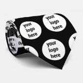 Promotionele Business Logo Zwart Wit Patroon Stropdas (Opgerold)