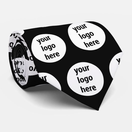 Promotionele Business Logo Zwart Wit Patroon Stropdas (Opgerold)