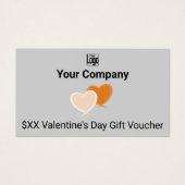 Promotionele Grijze Valentijnsdag Gift Voucher Kaa Visitekaartje (Voorkant)