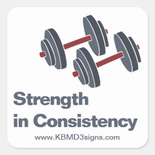 Promotionele Gym Dumbbell Kracht in Consistentie Vierkante Sticker