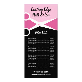 Promotionele Hair Salon prijslijst Reclamekaart