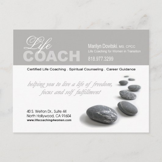 PROMOTIONELE Life Coach advertentie Briefkaart (Voorkant)