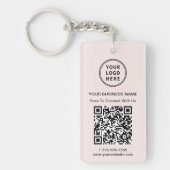 Promotionele Logo QR Code Roze Sleutelhanger (Voorkant)