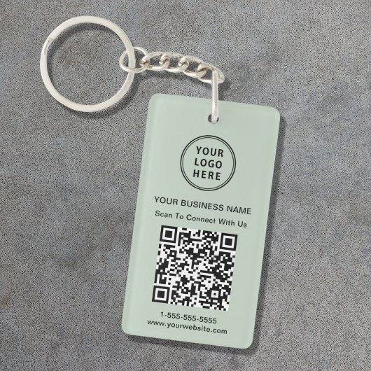 Promotionele Logo QR Code Sage Sleutelhanger