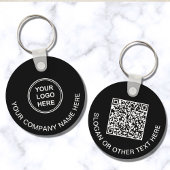 Promotionele Logo QR-code zwart Sleutelhanger