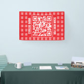 Promotionele QR-code (bewerkbaar) met logo-patroon Spandoek (Beurs)