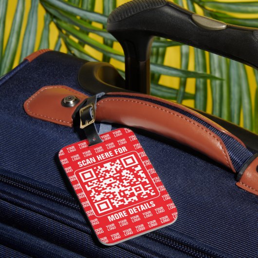 Promotionele QR-code (bewerkbaar) met Logo Pattern Bagagelabel (Voorkant Insitu 1)