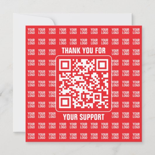 Promotionele QR-code (bewerkbaar) met Logo Pattern Bedankkaart (Voorkant)