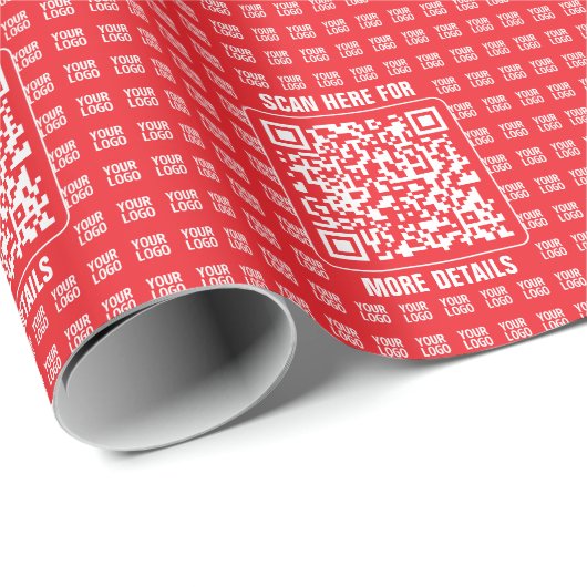 Promotionele QR-code (bewerkbaar) met Logo Pattern Cadeaupapier (Rol Hoek)