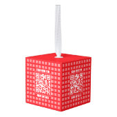 Promotionele QR-code (bewerkbaar) met Logo Pattern Kubus Ornament (Achter hoekig)