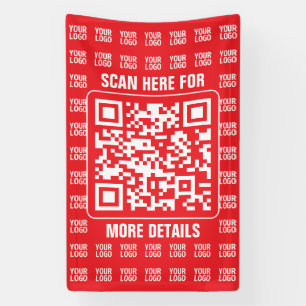 Promotionele QR-code (bewerkbaar) met Logo Pattern Spandoek