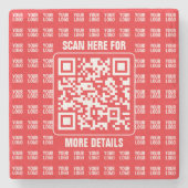 Promotionele QR-code (bewerkbaar) met Logo Pattern Stenen Onderzetter (Voorkant)
